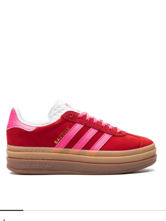 adidas Shoes - Adidas gazelle bold red suede hot pink stripes